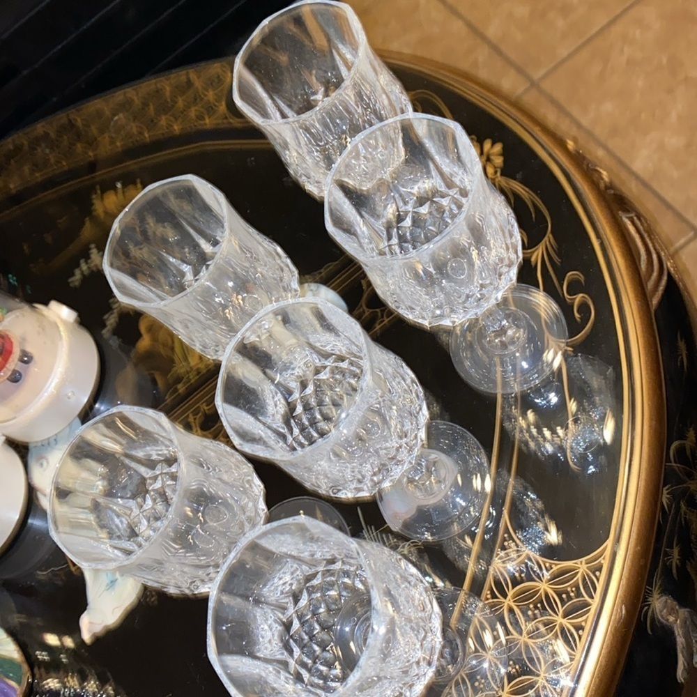 Vintage Cristal D'Arques Longchamp water goblets/glasses set of 6 - Picture 3 of 4